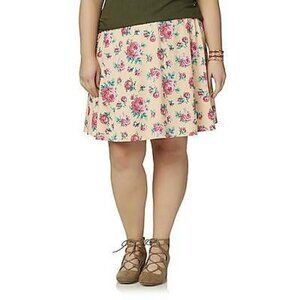 JOE BOXER SKATER ROSES FLORAL MINI SKIRT SZ 3X